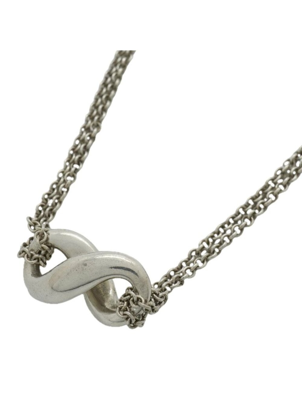 Tiffany & Co Necklace Infinity Double Chain 925 Sterling Silver
